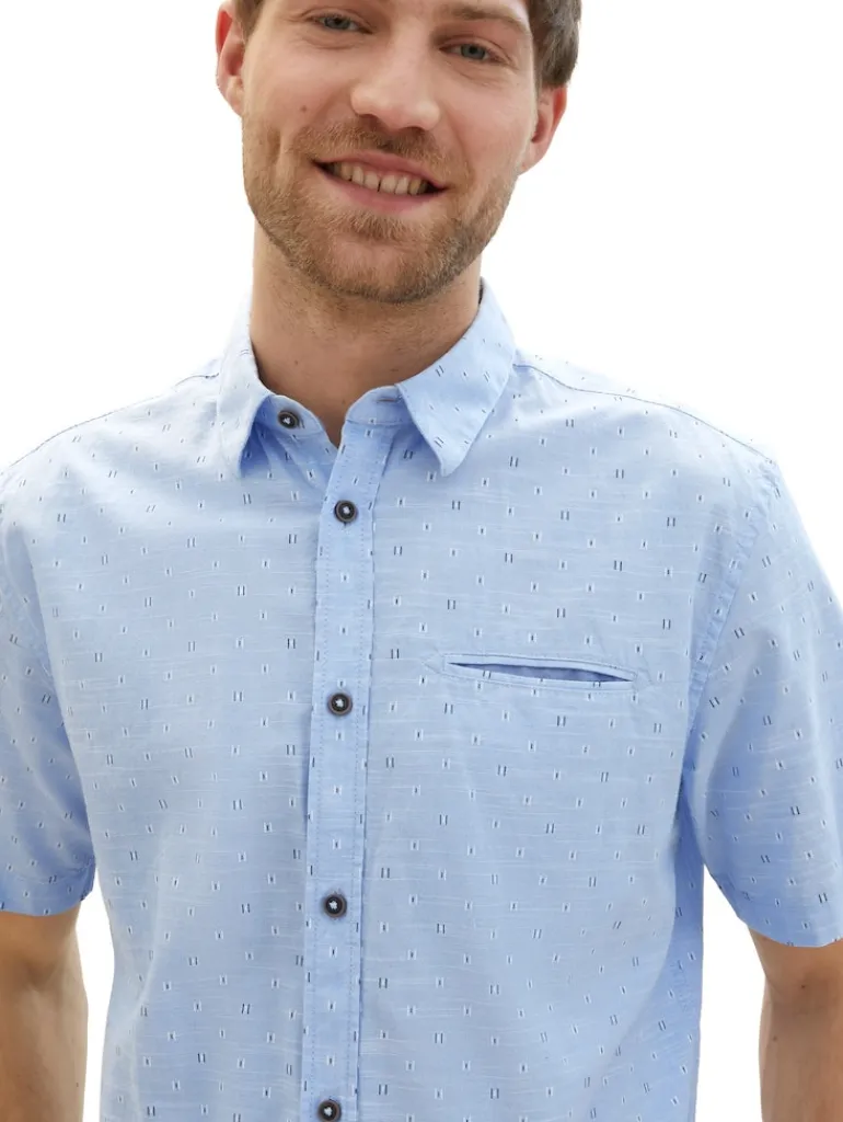Kurzarmhemd mit Print light blue stripe design