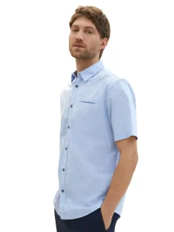 Kurzarmhemd mit Print light blue stripe design