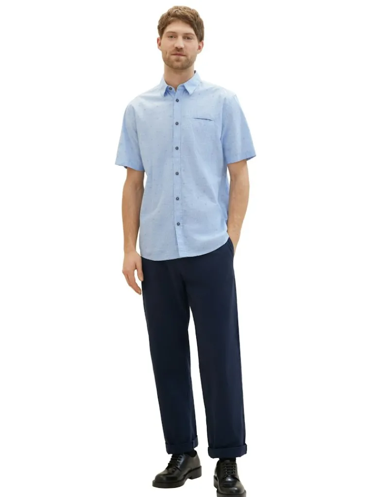 Kurzarmhemd mit Print light blue stripe design