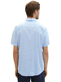 Kurzarmhemd mit Print light blue stripe design