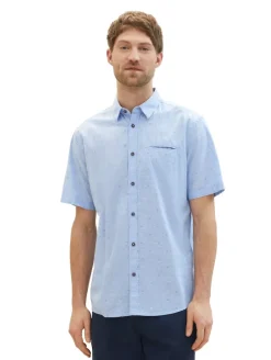 Kurzarmhemd mit Print light blue stripe design
