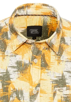 Kurzarmhemd mit Strukturmuster dusty citron