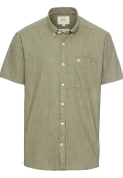 Kurzarmhemd mit Strukturmuster khaki