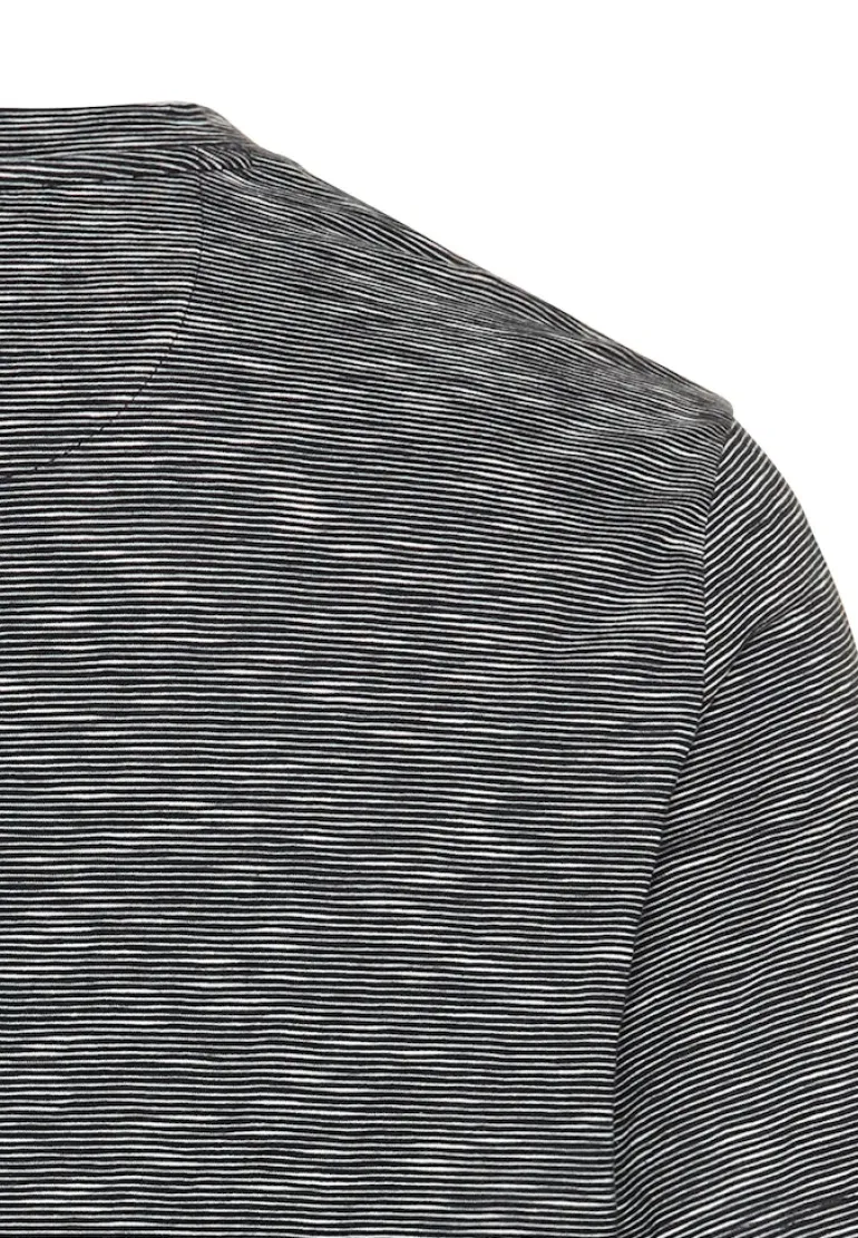Kurzarm Henley aus reiner Baumwolle night blue