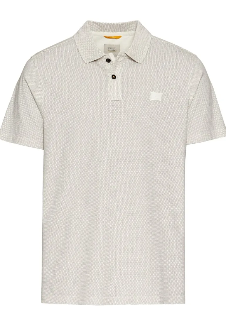 Kurzarm Poloshirt aus reiner Baumwolle ecru