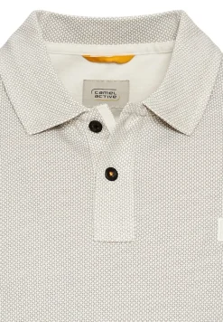 Kurzarm Poloshirt aus reiner Baumwolle ecru