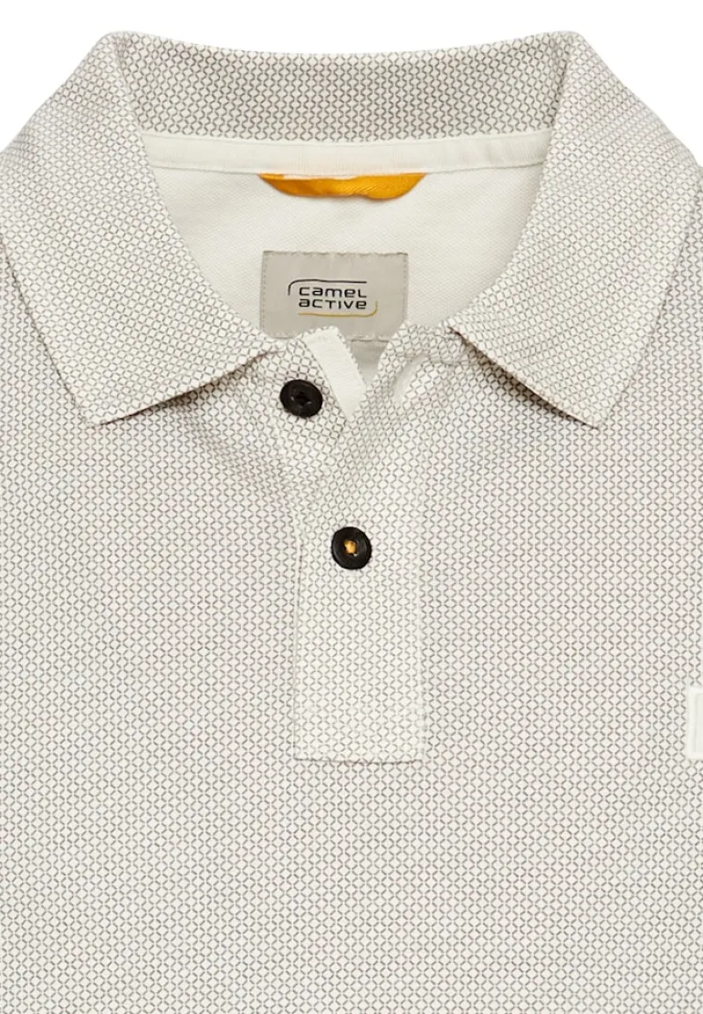 Kurzarm Poloshirt aus reiner Baumwolle ecru