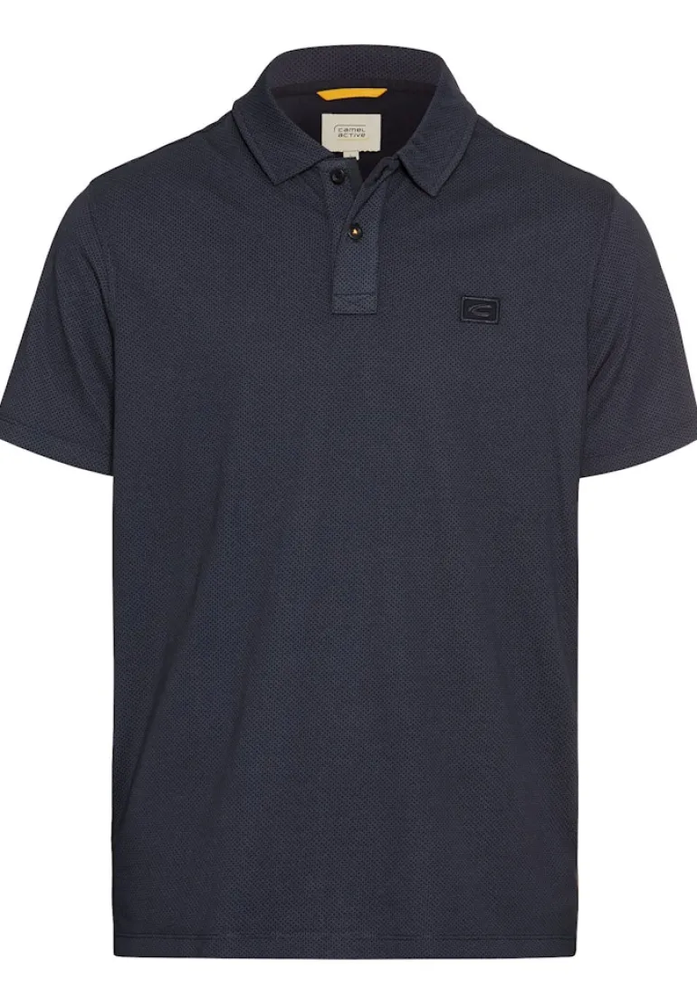 Kurzarm Poloshirt aus reiner Baumwolle dark navy
