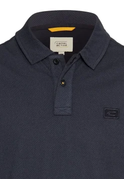Kurzarm Poloshirt aus reiner Baumwolle dark navy
