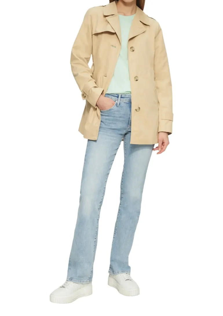 Kurzer Trench mit Gürtel brown