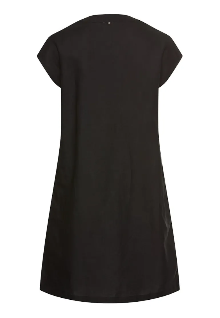 Kurzes Sommerkleid mit V-Ausschnitt caviar