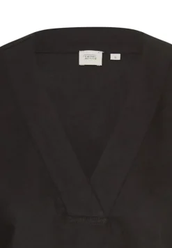 Kurzes Sommerkleid mit V-Ausschnitt caviar