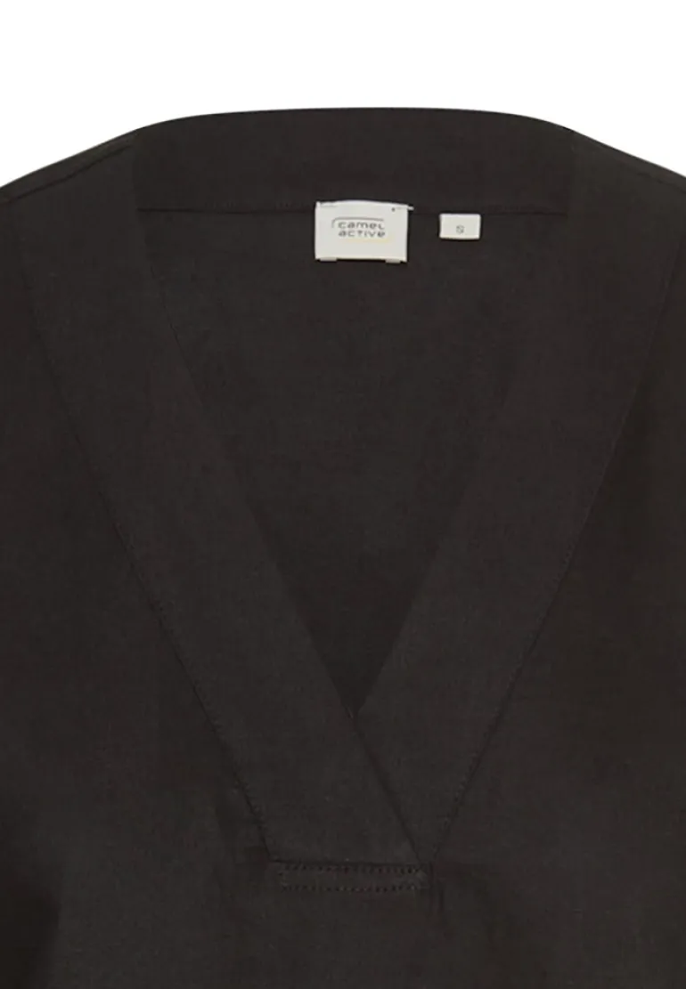 Kurzes Sommerkleid mit V-Ausschnitt caviar