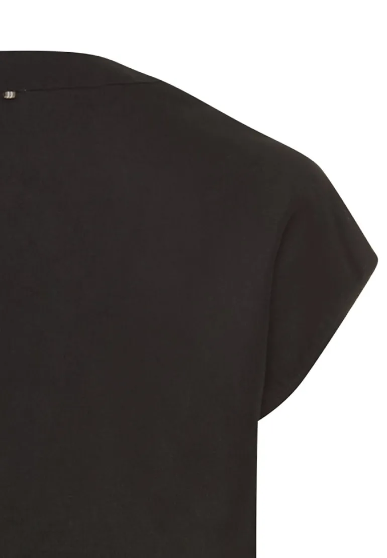 Kurzes Sommerkleid mit V-Ausschnitt caviar