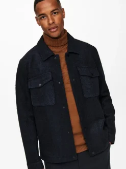 Kurze Wolljacke Dex dark navy
