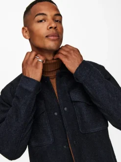 Kurze Wolljacke Dex dark navy