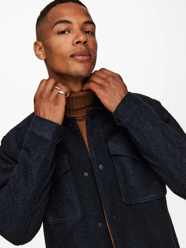 Kurze Wolljacke Dex dark navy
