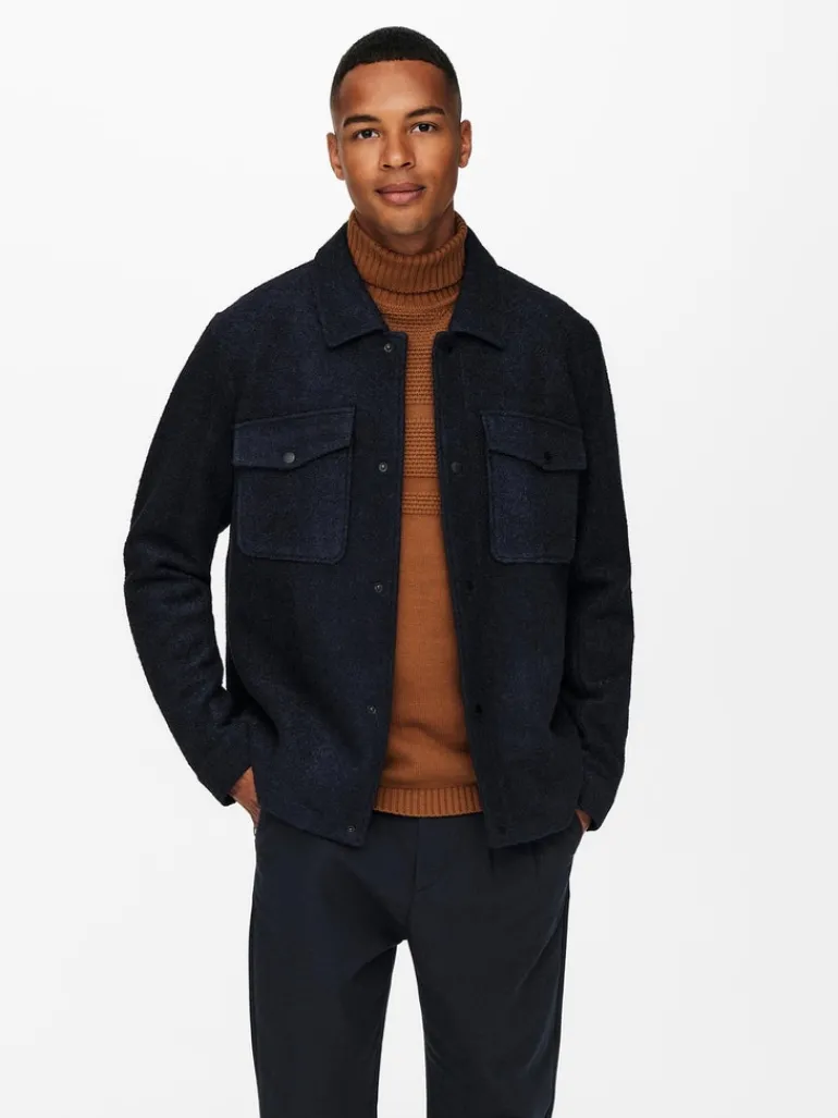 Kurze Wolljacke Dex dark navy