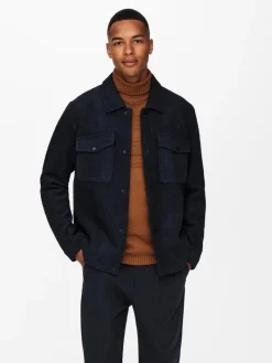 Kurze Wolljacke Dex dark navy