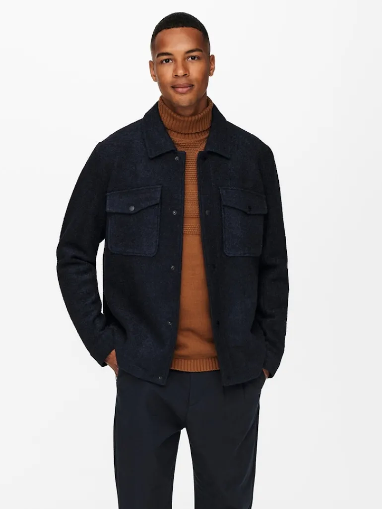 Kurze Wolljacke Dex dark navy