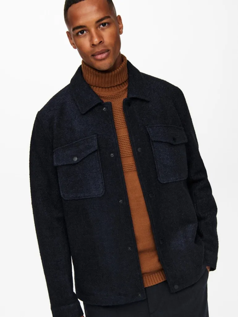 Kurze Wolljacke Dex dark navy