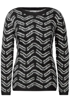 Kuscheliger Jaquard Pullover black
