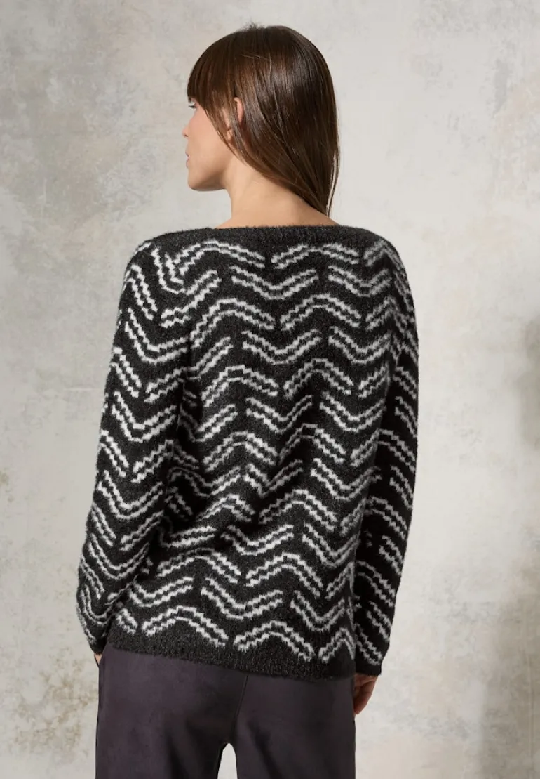 Kuscheliger Jaquard Pullover black