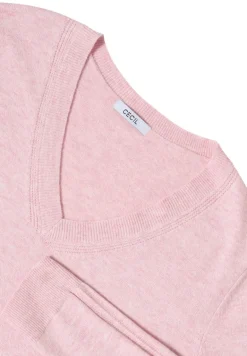 Kuscheliger V-Neck Pullover blossom glow melange