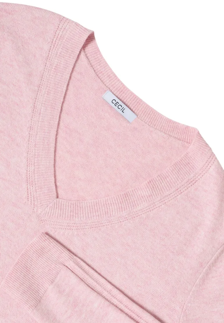 Kuscheliger V-Neck Pullover blossom glow melange