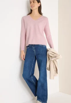 Kuscheliger V-Neck Pullover blossom glow melange