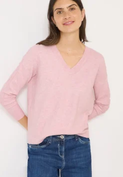 Kuscheliger V-Neck Pullover blossom glow melange