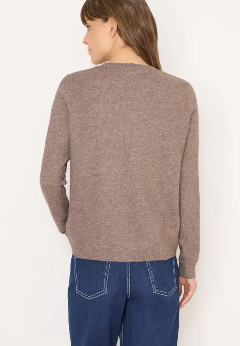 Kuscheliger V-Neck Pullover chocolate mousse melange