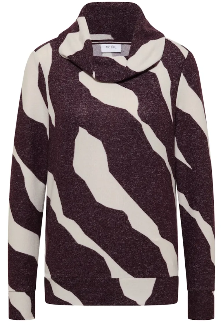 Kuscheliges Shirt mit Muster eggplant red melange