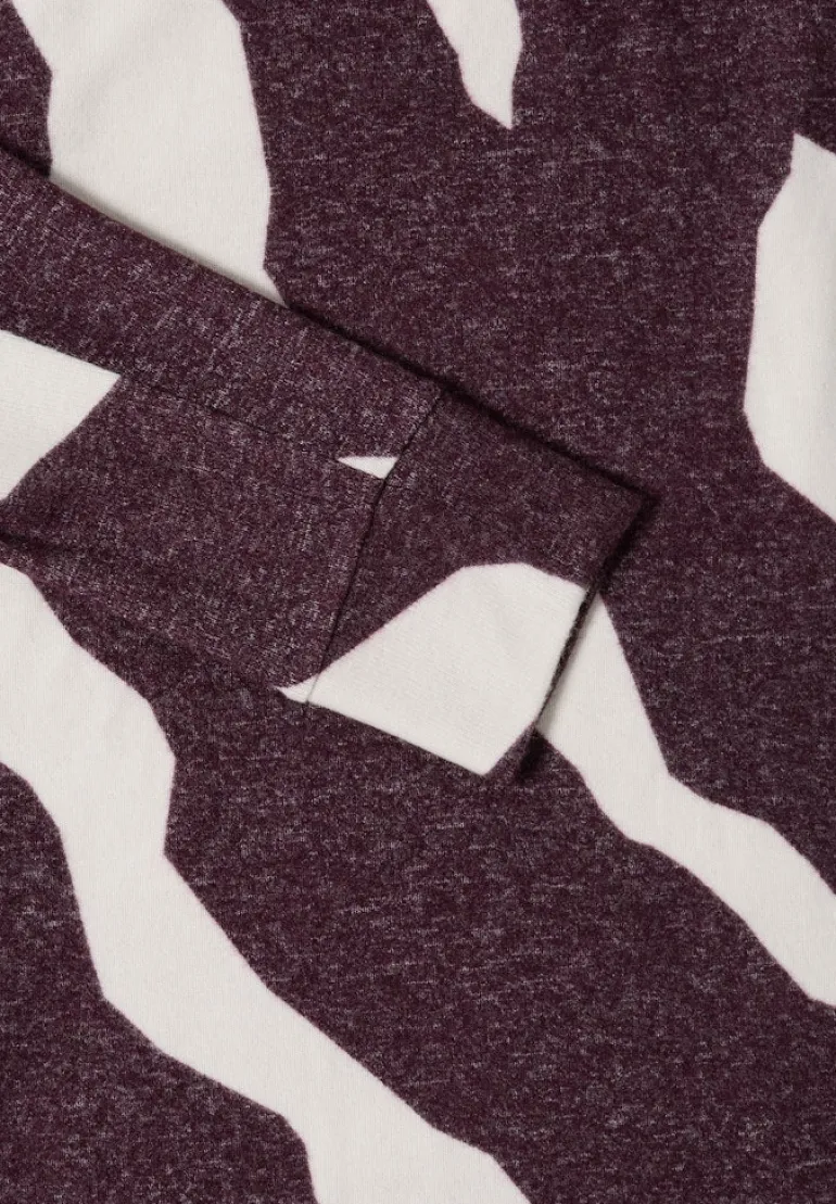 Kuscheliges Shirt mit Muster eggplant red melange