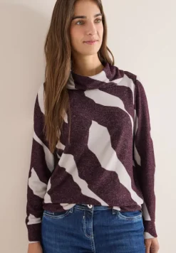 Kuscheliges Shirt mit Muster eggplant red melange