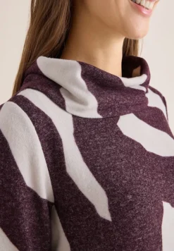 Kuscheliges Shirt mit Muster eggplant red melange