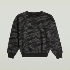 Lace aop loose r sw wmn dk black lace wave