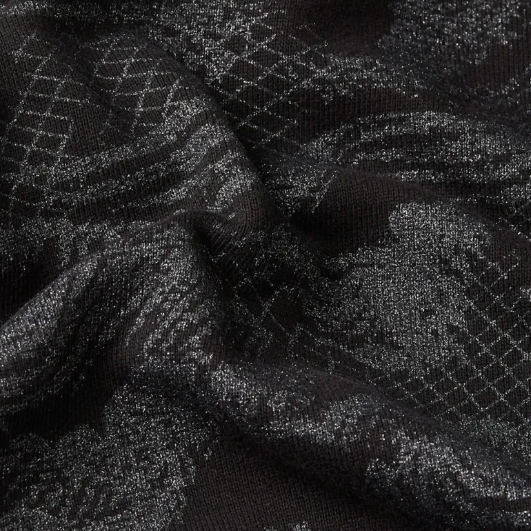 Lace aop loose r sw wmn dk black lace wave