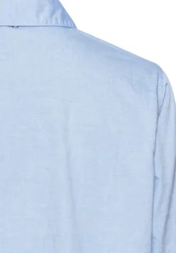 Langarm Bluse aus reiner Baumwolle light blue