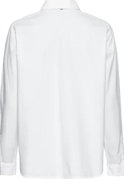 Langarm Bluse aus reiner Baumwolle milk white