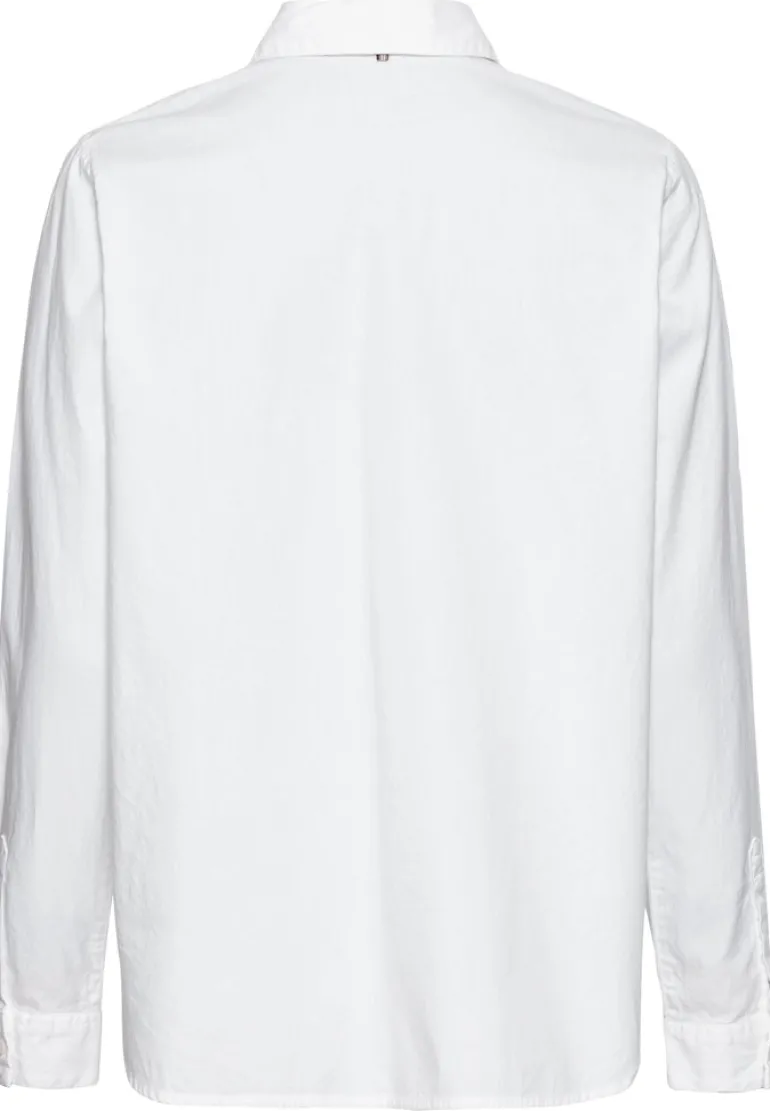 Langarm Bluse aus reiner Baumwolle milk white