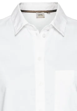 Langarm Bluse aus reiner Baumwolle milk white
