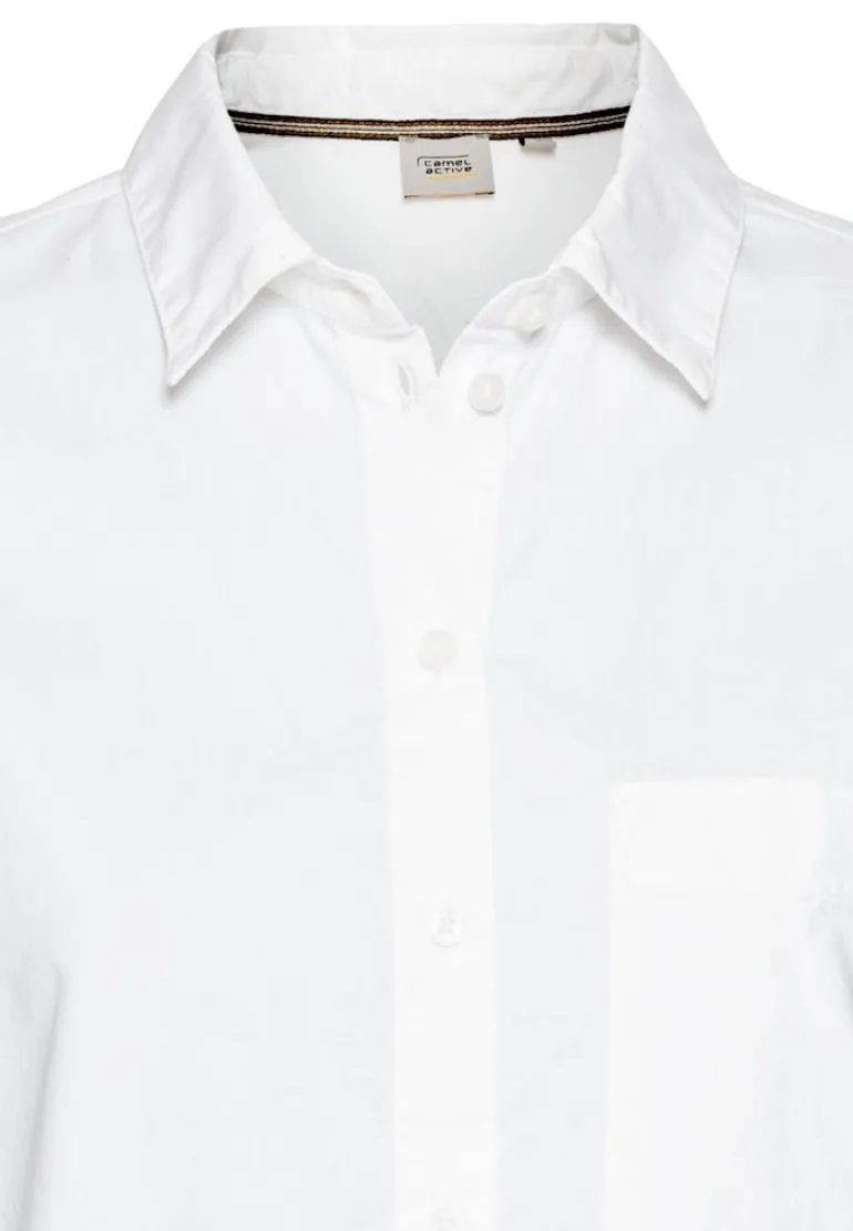 Langarm Bluse aus reiner Baumwolle milk white