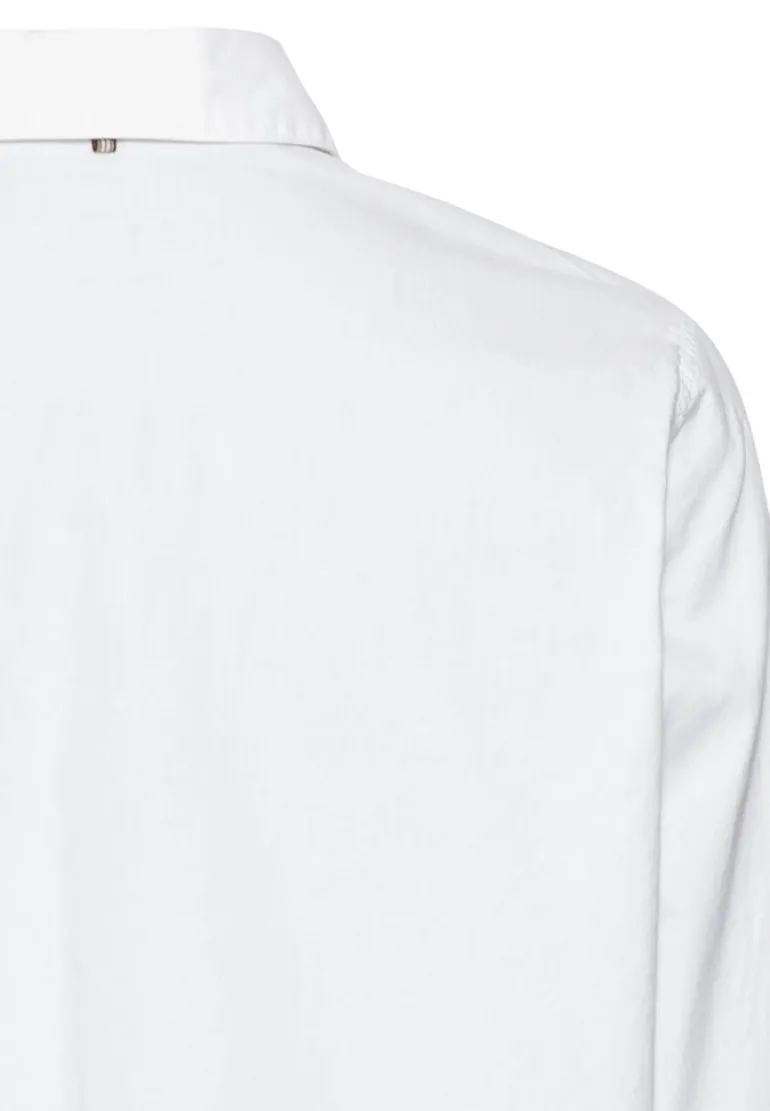 Langarm Bluse aus reiner Baumwolle milk white