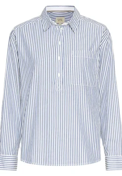 Langarmbluse mit Knopfleiste stripes