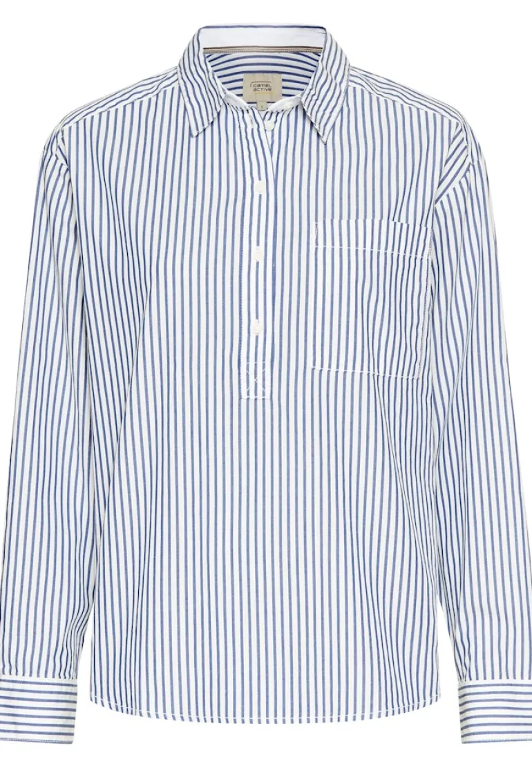 Langarmbluse mit Knopfleiste stripes