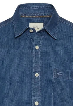 Langarm Hemd mit Allover-Print dark navy