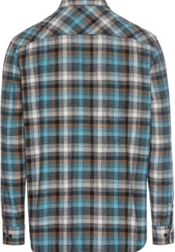 Langarmhemd mit Karomuster steel blue