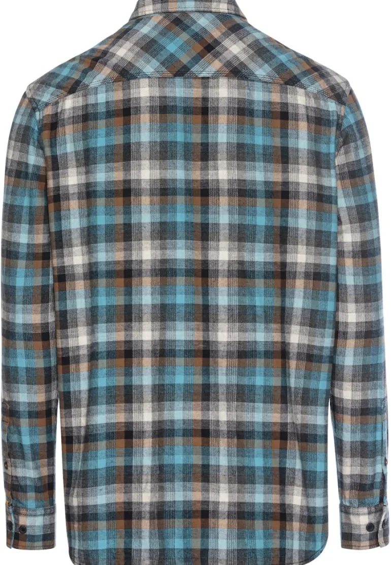 Langarmhemd mit Karomuster steel blue