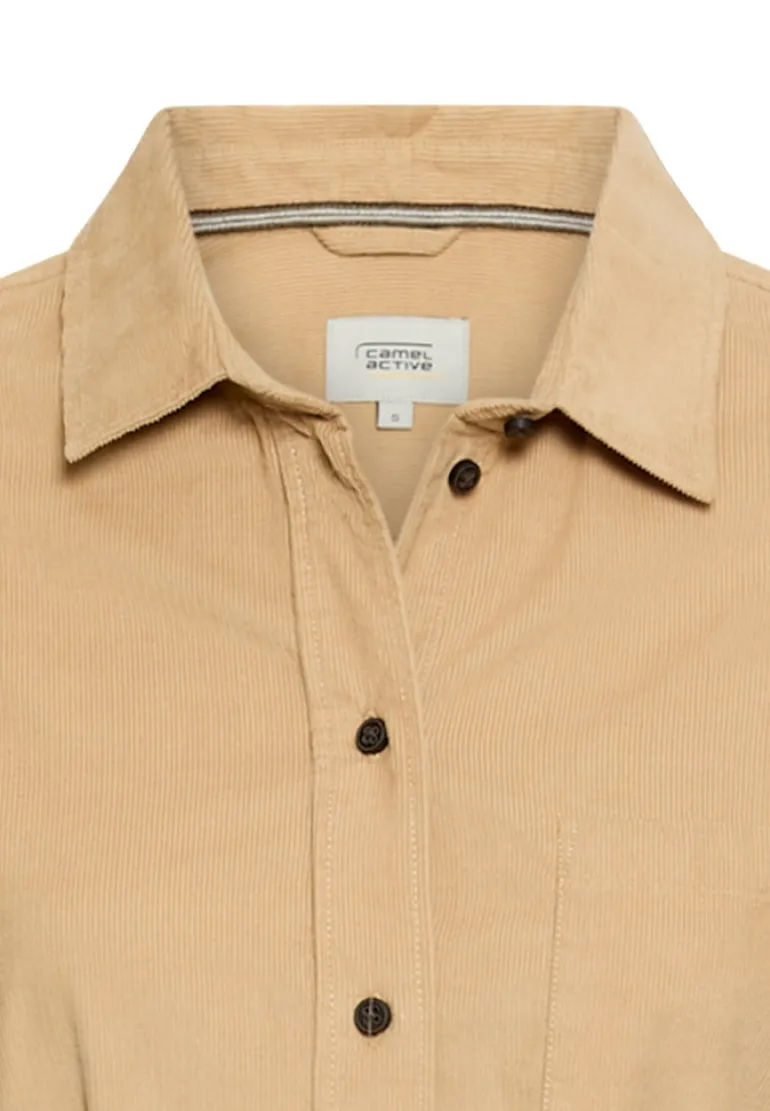Langarmkleid mit Taillengürtel caramel